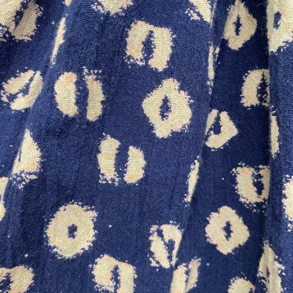 Free People Navy Blue and Cream Babydoll Top Dress With Tie Straps Size M - Picture 8 of 14